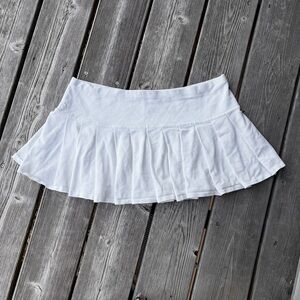 RARE Ralph Lauren Vintage Y2K White Pleated Mini Skirt Size Large